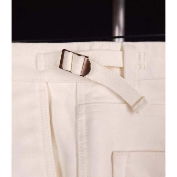 AMI Wide-Leg Brushed-Cotton Trousers Size L Mens Cream Moleskin $330 - Picture 11 of 16